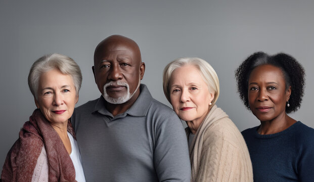 Diverse group of senior people