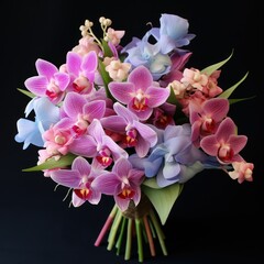 Naklejka na ściany i meble Wedding bouquet made of orchid flower, Wedding bridal bouquet flower arrangement
