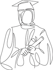 Muslim girl student with diploma