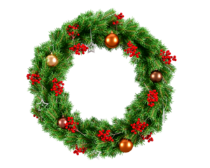 Christmas wreath isolated on white background