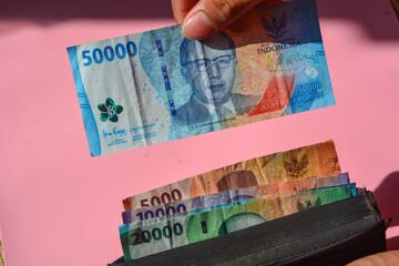 Photo with finance concept, Indonesian currency rupiah currency