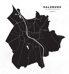 Fototapeta premium Salzburg map vector poster flyer
