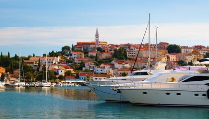 Fototapeta na wymiar Yachts in the historic town of Vrsar on the Istrian peninsula in Croatia