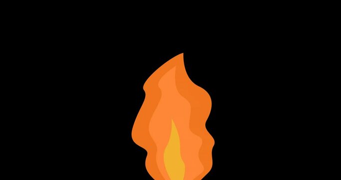 2d animation of a brightly burning fire