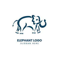 Silhouette art elephant logo, vector symbol template