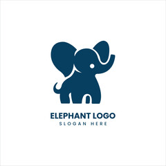 Silhouette art elephant logo, vector symbol template
