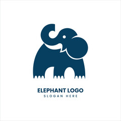 Silhouette art elephant logo, vector symbol template