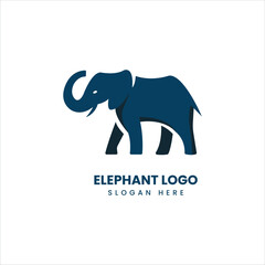 Silhouette art elephant logo, vector symbol template