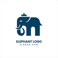 Silhouette art elephant logo, vector symbol template
