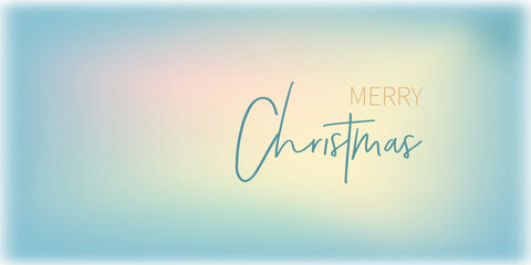 Merry Christmas blue banner, gradient horizontal background. Vector illustration