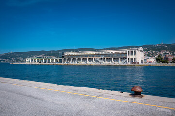 TRIESTE, ITALY - SEPTEMBER 10 2023: The old port of Trieste - Porto Vecchio , Northeast Italy