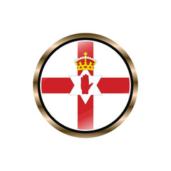 Northern Ireland flag circle button vector template, trendy, collection, logo, design