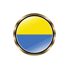 Ukraine flag circle button vector template, trendy, collection, logo, design