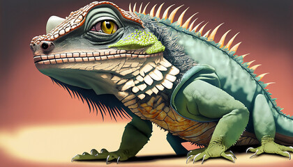 iguana having a great fashion sense. Generative AI