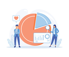 Targeting strategy abstract concept, Marketing research, competitor research, consumer behaviour, focus group, flat vector modern illustration