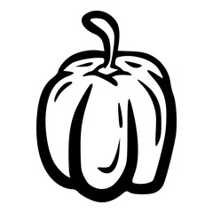 bell pepper hand drawn outline illustration