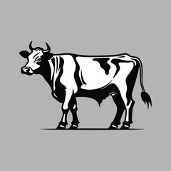 cow farm logo design vector icon