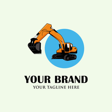Excavator logo vector