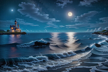 moonlit beach