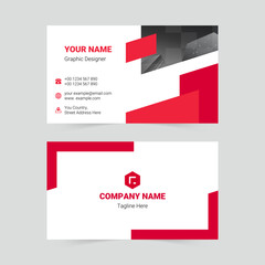 Red modern business card template