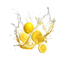 lemon splash isolated