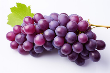 Fototapeta premium Bunch of grapes on a white_background Ai Generative