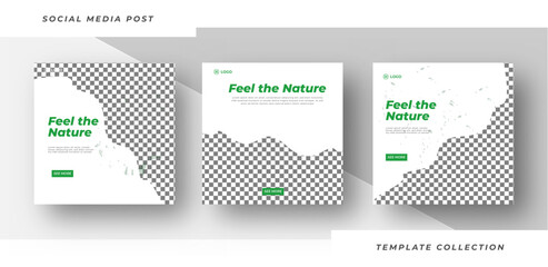Feel the nature social media post banner template