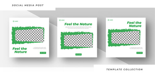 Feel the nature social media post banner template