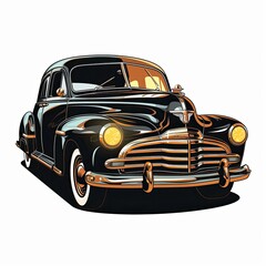 Vintage Car in cartoon style