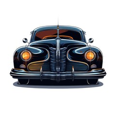 Vintage Car in cartoon style