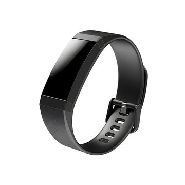 Black Smart fitness tracker for wrist isolated on transparent background, AI
