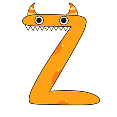 Z cartoon monsters alphabet 