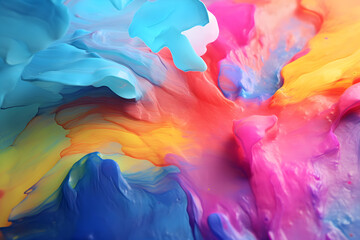 Colorful abstract paint splashes as background. Abstract painting with vibrant colors . Fantasy concept.
