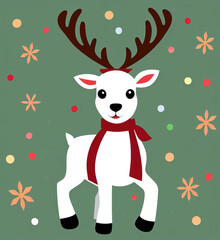 Reindeer cub, New Year's reindeer, winter crafts, on white background