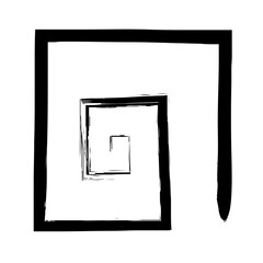 Spiral Line Abstract Grunge Brush Stroke