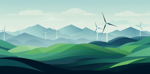 Landscape windmill technology wind energy nature environment