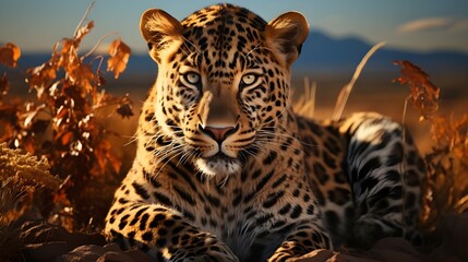 Portrait of a leopard Generative AI