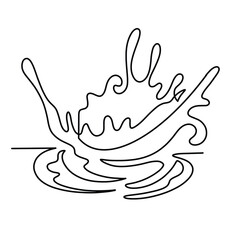 Vector continuous one line water illustration