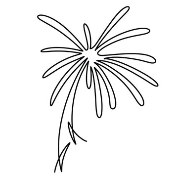 Vector continuous one line firework illustration