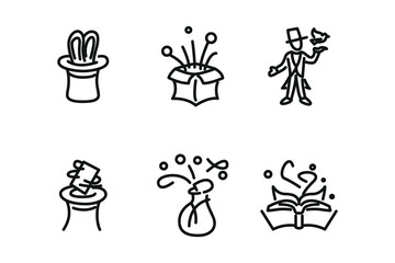 Magic world icons Pack Vector. 