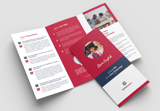 Learn Language Trifold Brochure Layout