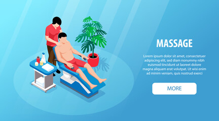Massage Isometric Horizontal Banner
