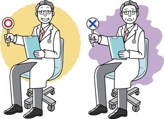 正誤の判定をする医者