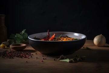 Aromatic and flavorful curry dish with visible cumin and curry leaves, a tantalizing Indian delight