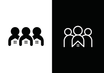 home people logo design, family house creative symbol icon