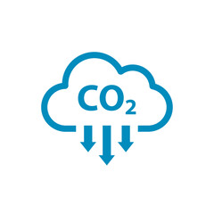 CO2, Carbon dioxide emissions, vector icon - obrazy, fototapety, plakaty