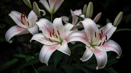 Obraz premium Exotic Elegance Oriental Lilies - Captivating Beauty in Bloom