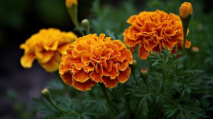 Burst of Colorful Garden Beauty Vibrant African Marigolds