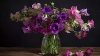 Naklejka na ściany i meble Classic Beauty Cupani Sweet Pea - Fragrant Blossoms in Timeless Elegance
