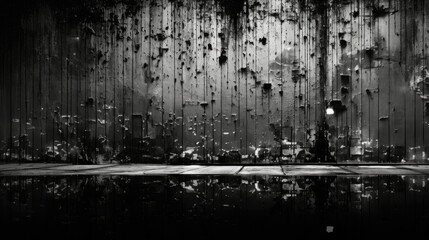 Abstract textured background in black and white, featuring dynamic splatters and drips, creating a sense of movement and depth.